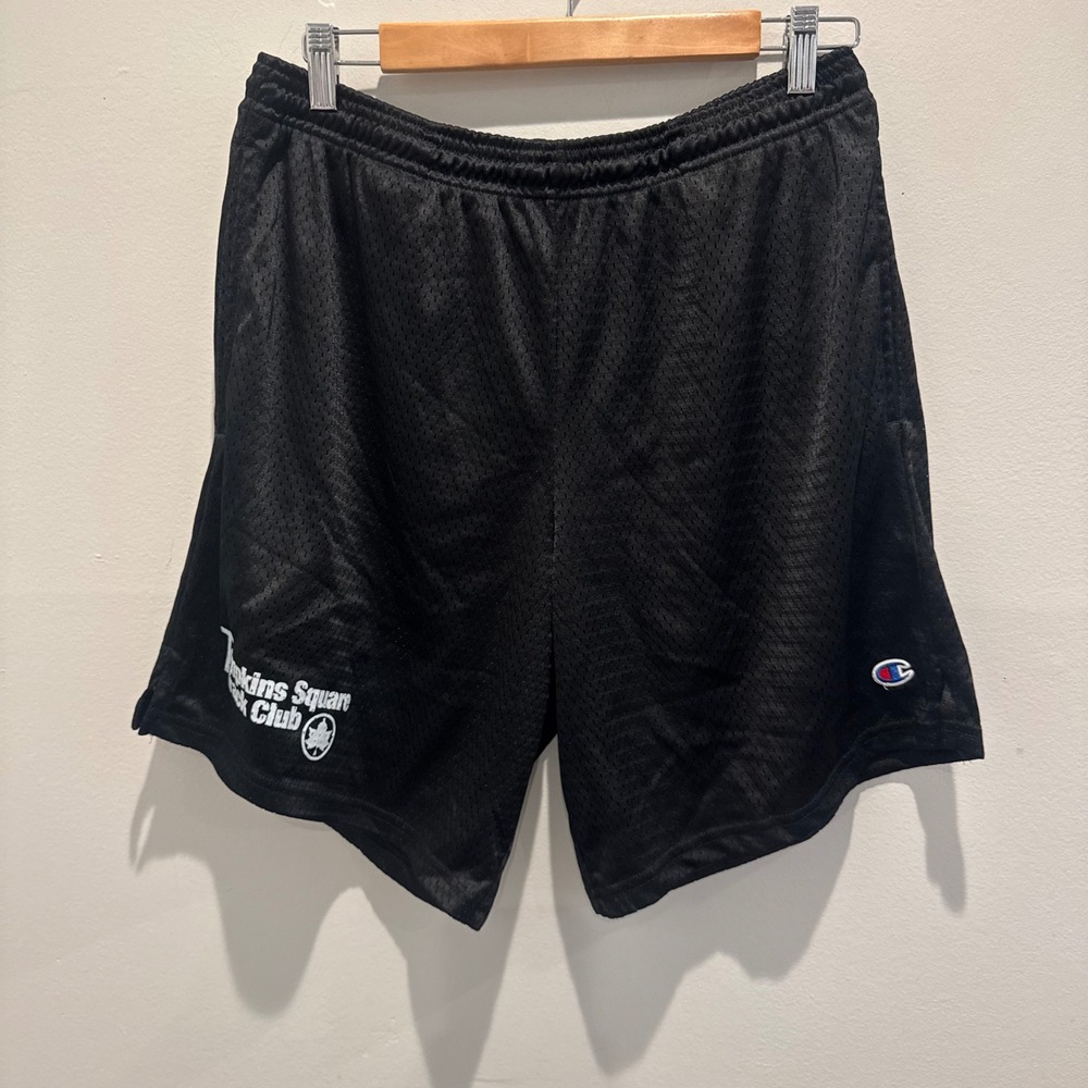 Champion Black NYC Tompkins Square Track Club Mesh Shorts Athletic Wear | Size L